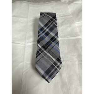 JF‎ J.Ferrar Necktie Mens Plaid Blue Gray Business Casual Formal Tie